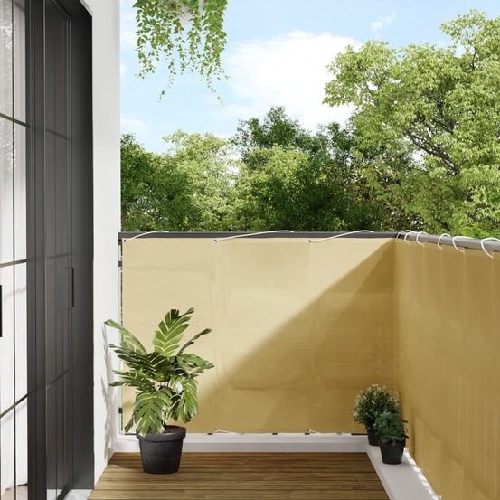 Écran de balcon sable 120x1000 cm 100% polyester oxford