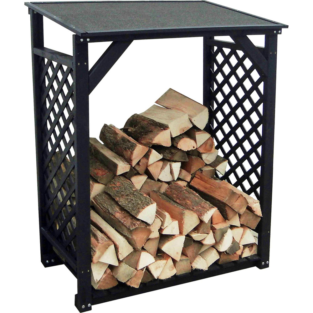 Bûcher treillis en bois black edition simple