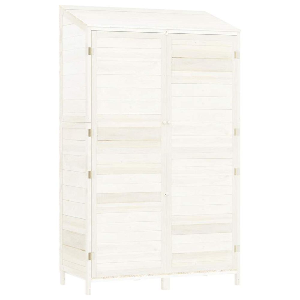 Remise de jardin blanc 102x52x174,5 cm bois de sapin solide
