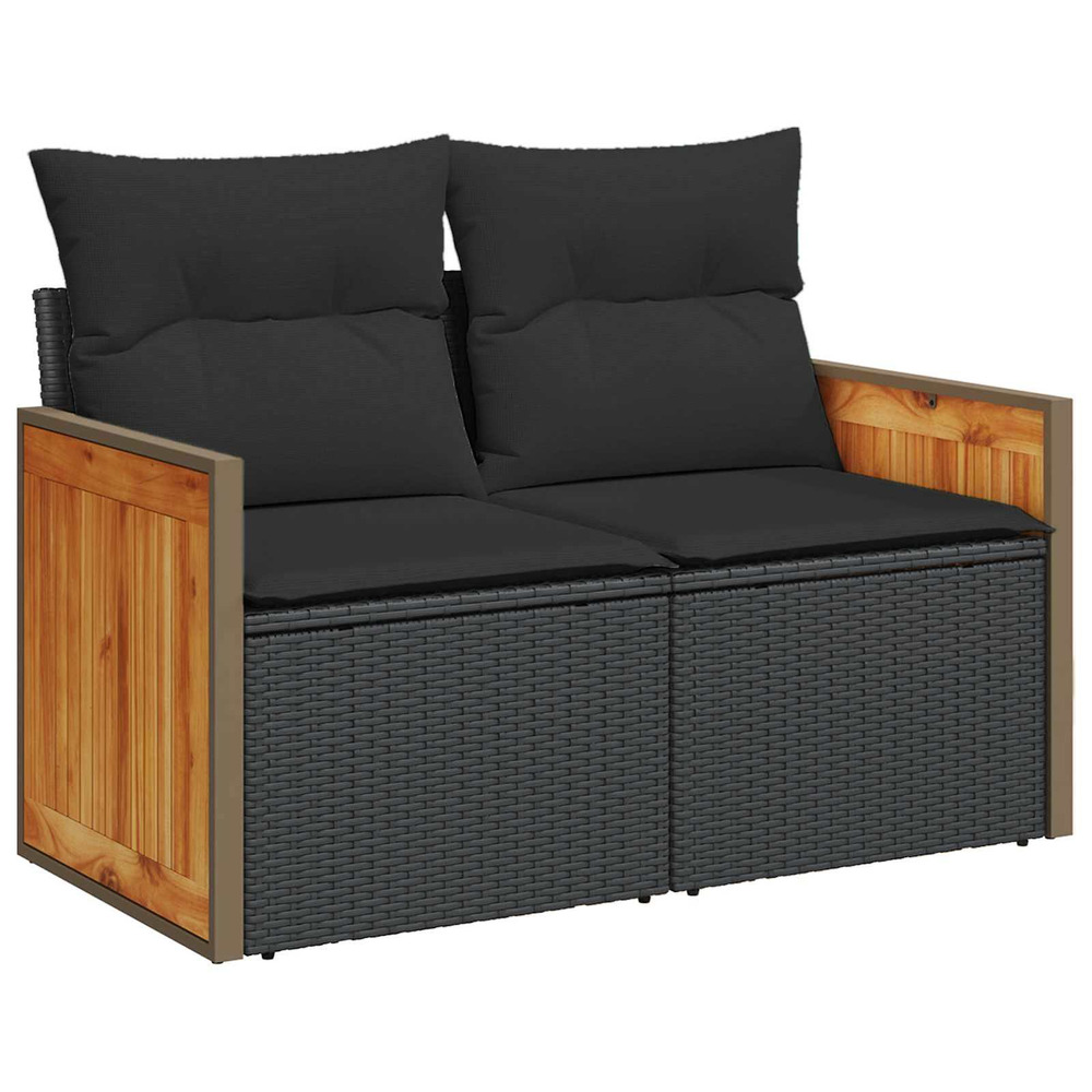 Ensemble de canapé de jardin avec coussin 8 pcs noir