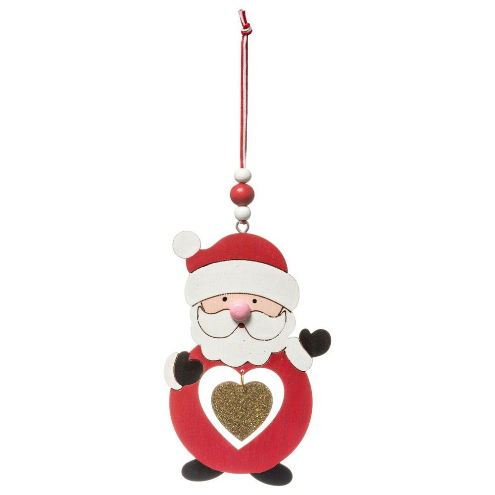 Sujet de noël bois père noël bonhomme de neige coeur 2 assortiments