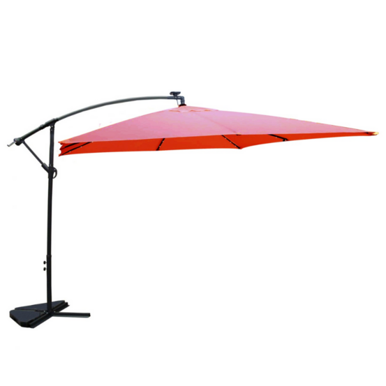 Solenzara bulle terracotta : parasol led déporté 3x3m solenzara