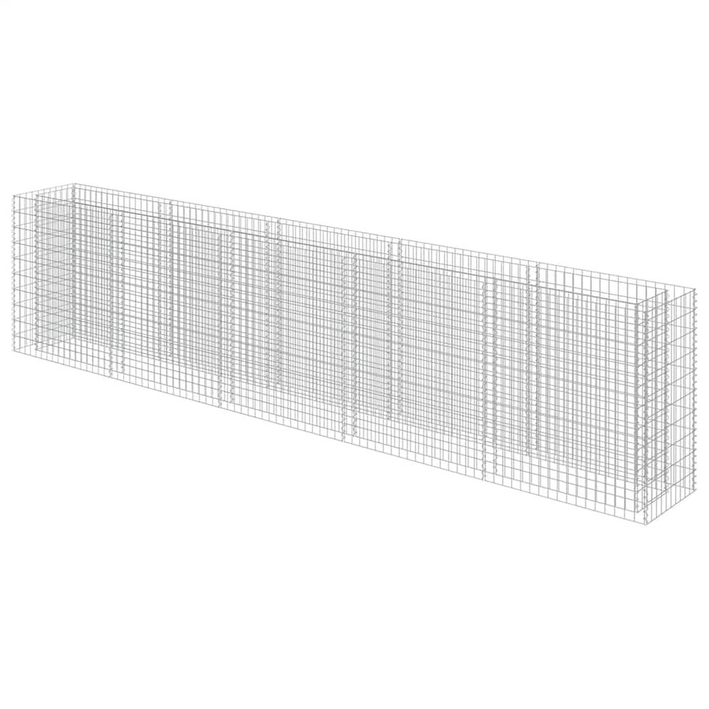 Lit surélevé à gabion acier galvanisé 450x50x100 cm