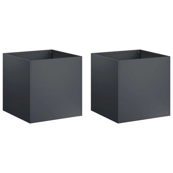 Cache-pot de jardin 2 pc anthracite 45 x 45 x 45 cm