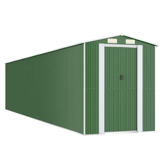 Abri de jardin vert 192x938x223 cm métal galvanisé