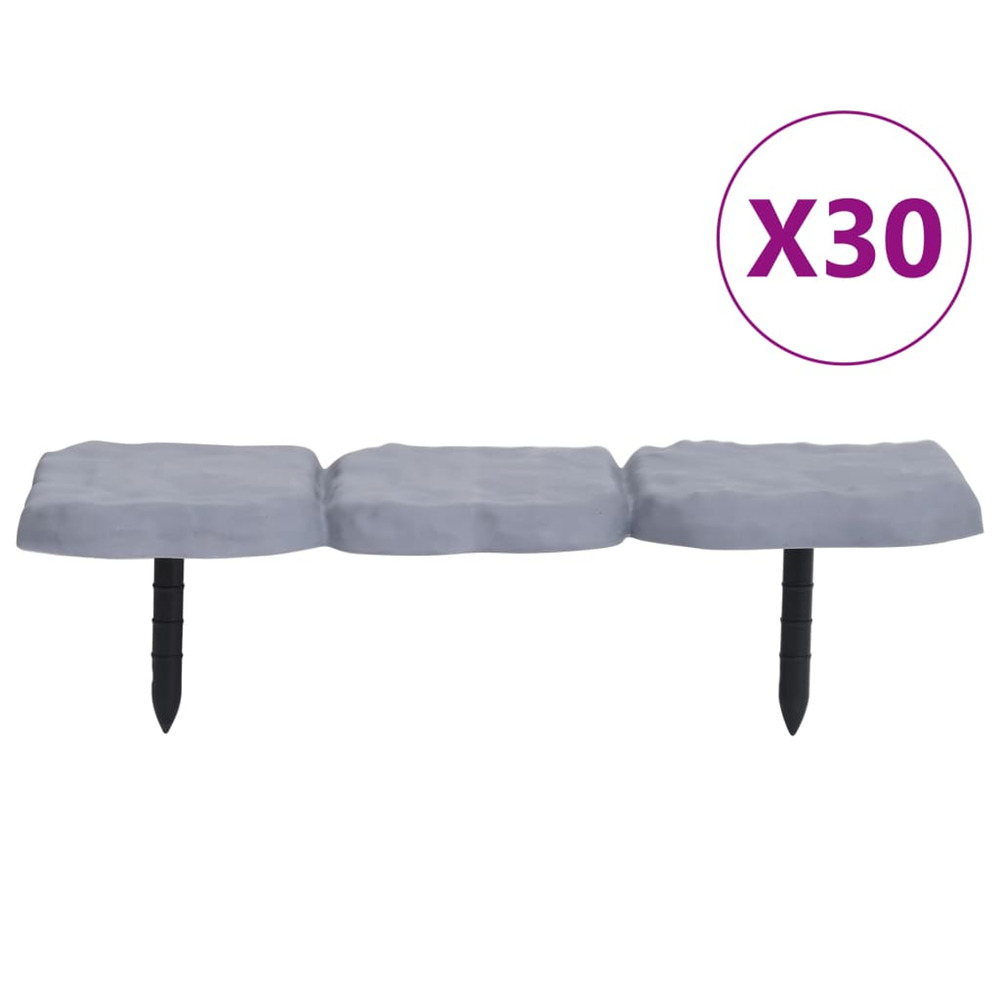 Bordure de pelouse avec piquets 30 pcs pp