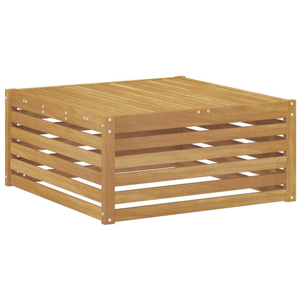 Table de jardin bois d'acacia massif blanc 79 x 79 x 37 cm