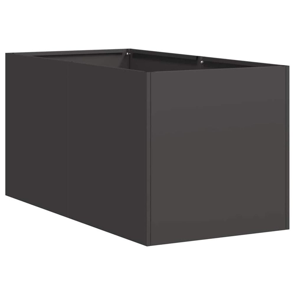 Jardinière d'extérieur noir 40x80x40 cm acier laminé à froid