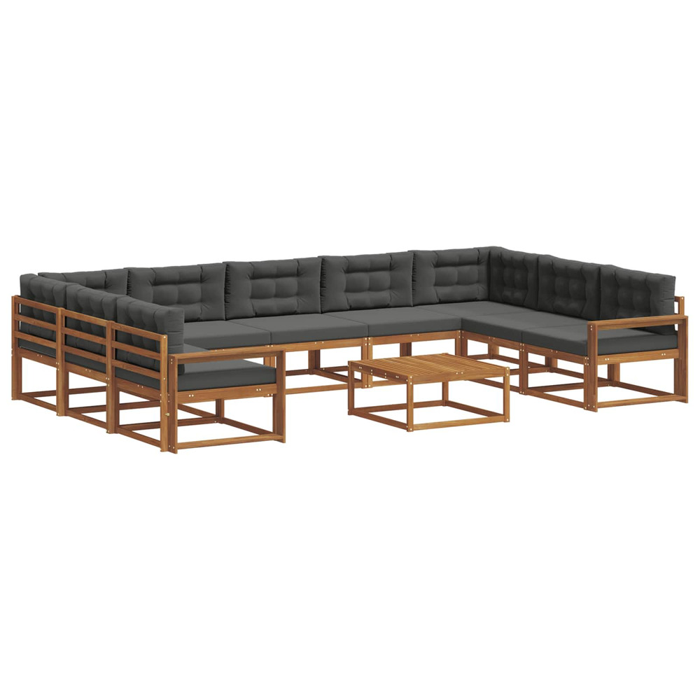 Ensemble de canapés d'extérieur 10 pcs naturel et anthracite