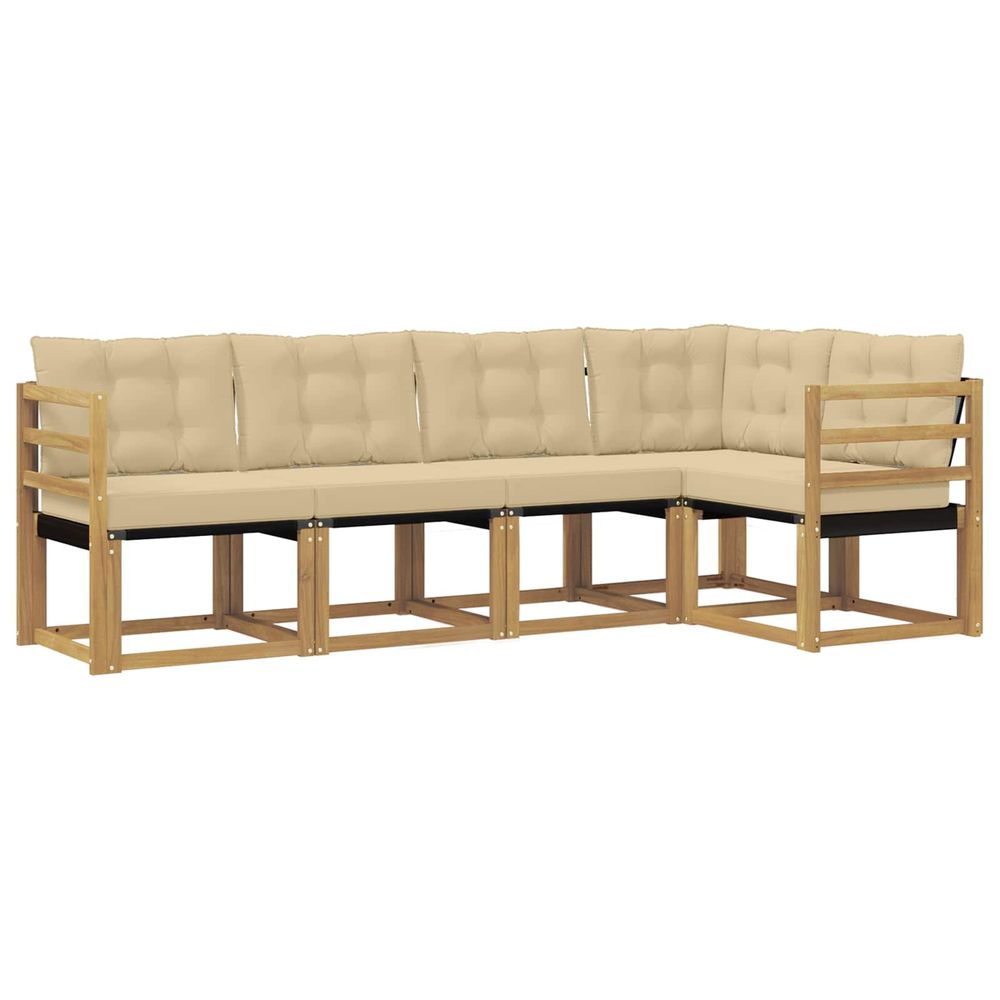 Ensemble de canapés d'extérieur 5 pc blanc et beige