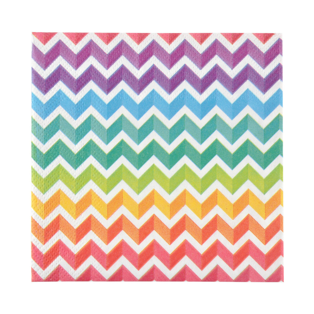 Lot de 20 serviettes papier arc en ciel 25 cm