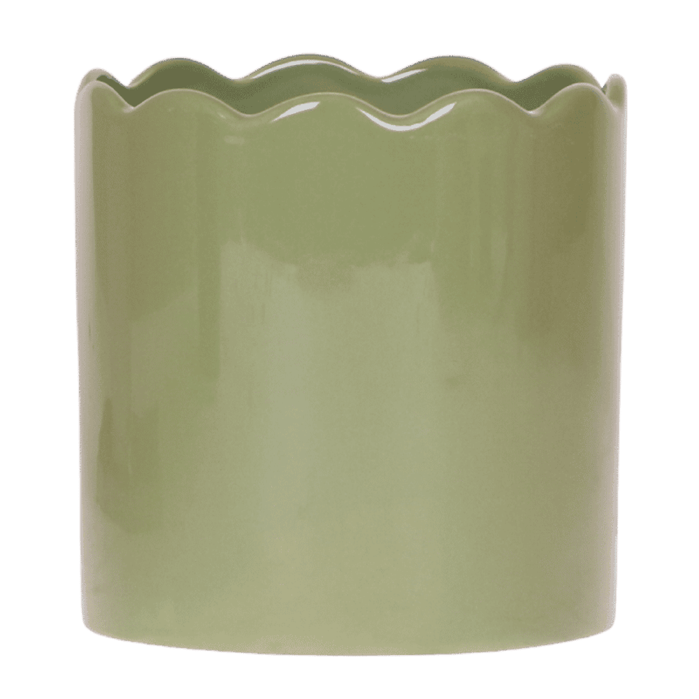 Cache-pot curve vert - ø12 cm x h13 cm