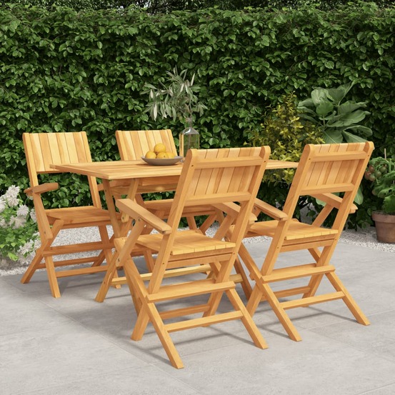 Ensemble à manger de jardin 5 pcs bois de teck massif