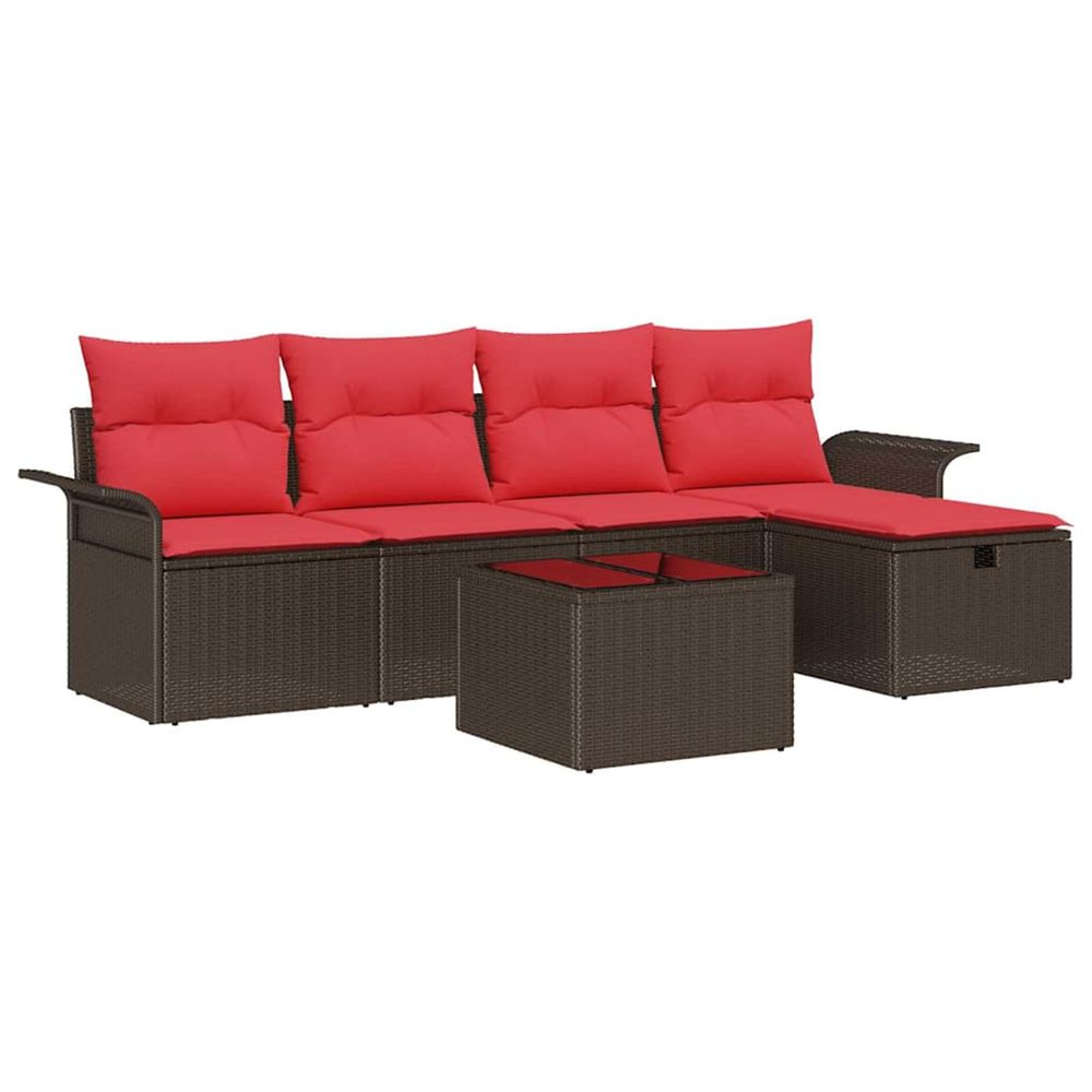 Ensemble de canapé de jardin 6 pc poly rotin