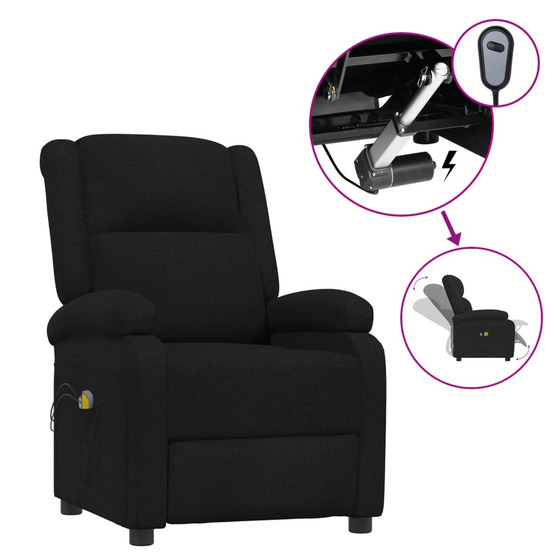 Fauteuil électrique de massage noir tissu