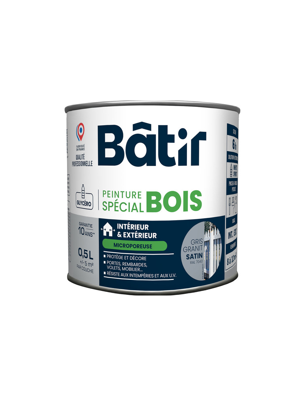 P/bois sat 0,5l gris g ral7040