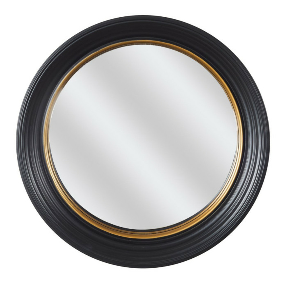 Miroir déco rond oko 40cm noir