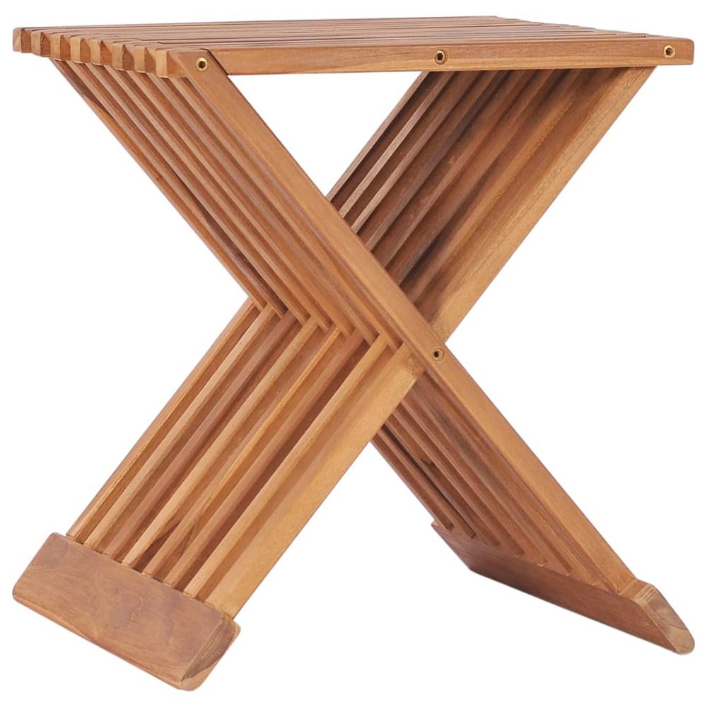Tabouret pliable 40x32x45 cm bois de teck solide