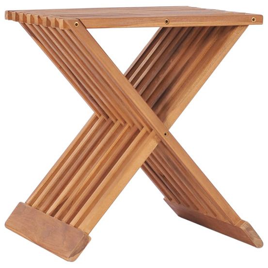 Tabouret pliable 40x32x45 cm bois de teck solide