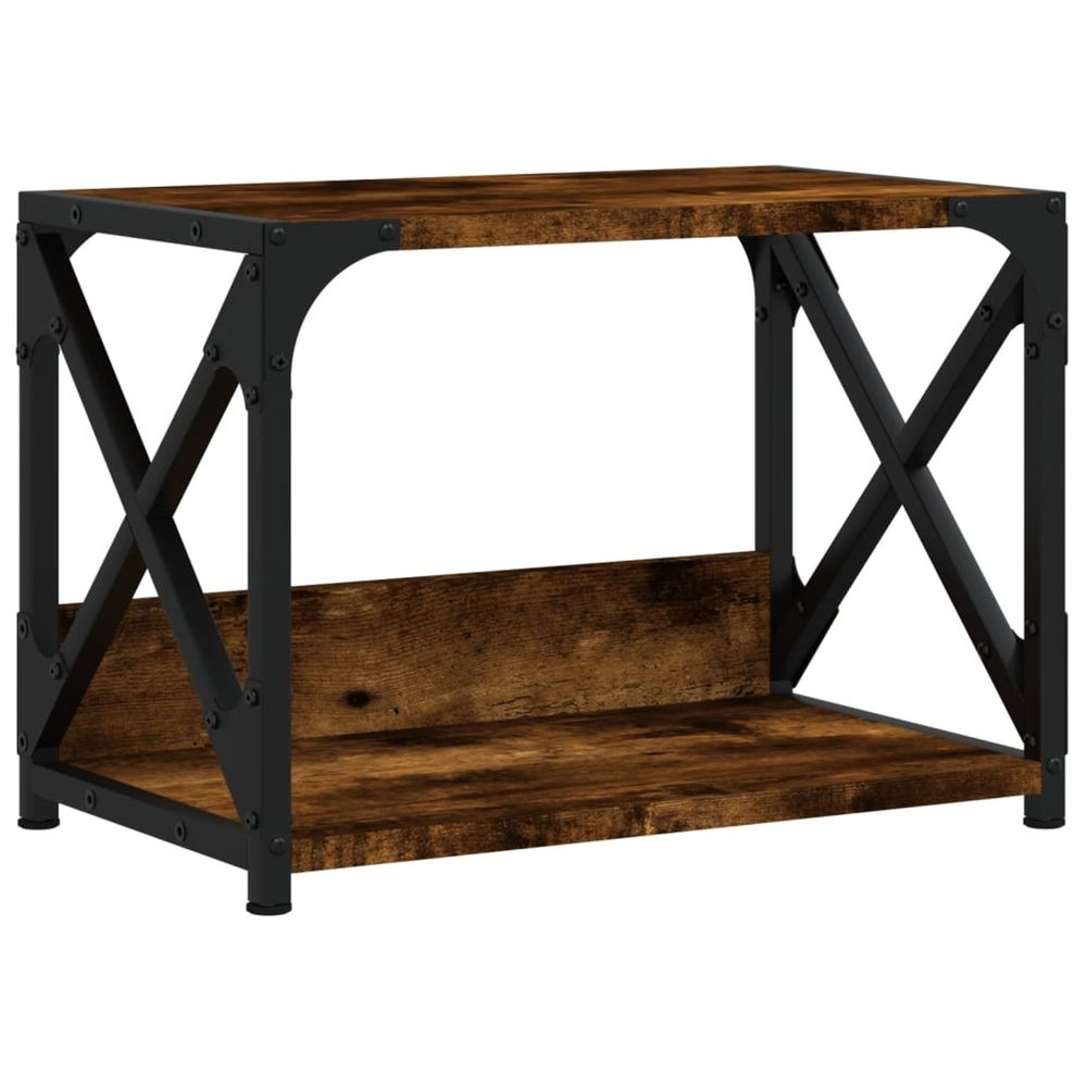 Support d'imprimante à 2 niveaux chêne fumé 44x26x31,5 cm