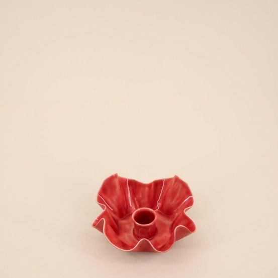 Bougeoir coupelle alvéolée en métal laqué