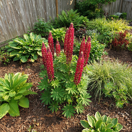 Lot de 3 - lupinus gallery red - lupin - h. 10-20 cm - p. Ø 9 cm