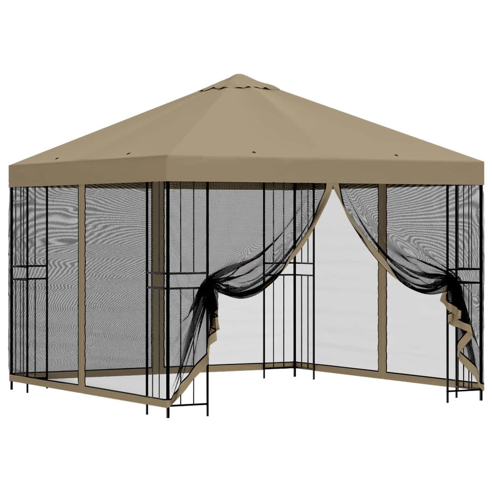 Abri de jardin avec parois 3 x 3 m beige polyester et acier