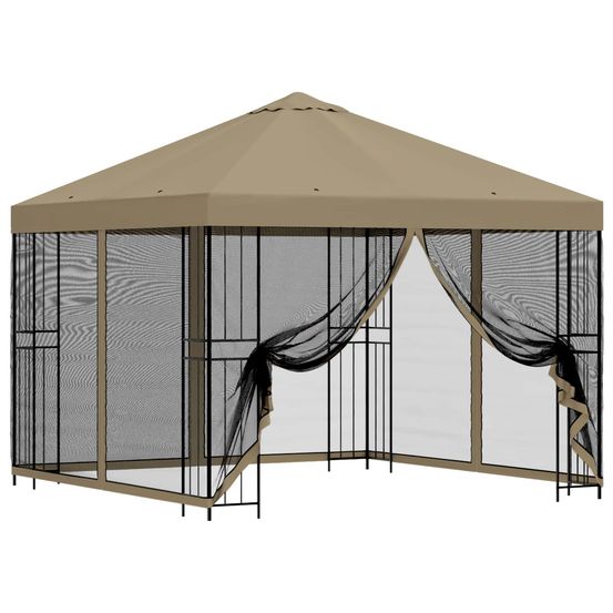 Abri de jardin avec parois 3 x 3 m beige polyester et acier