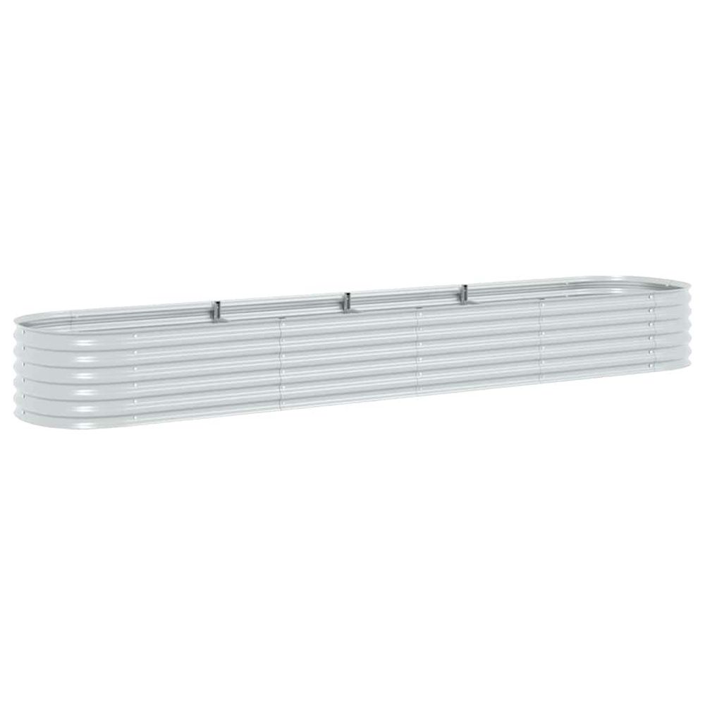 Lit surélevé de jardin 400x80x44 cm acier galvanisé argenté