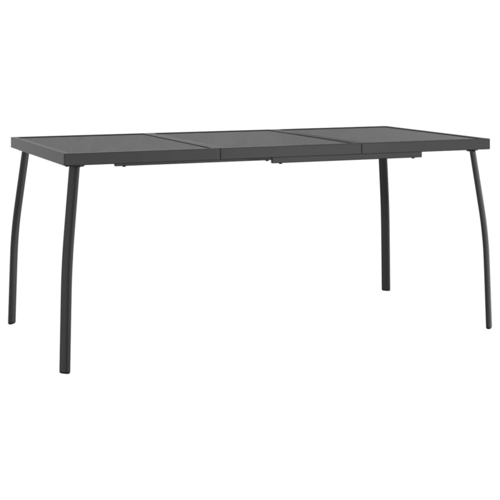 Table de jardin anthracite 165x80x72 cm treillis d'acier