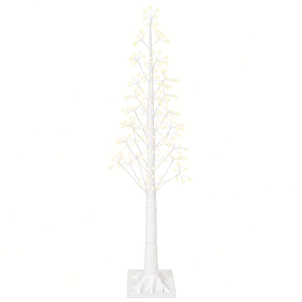 Sapin de noël lumineux blanc 17 x 17 x 150 cm plastique 304 led