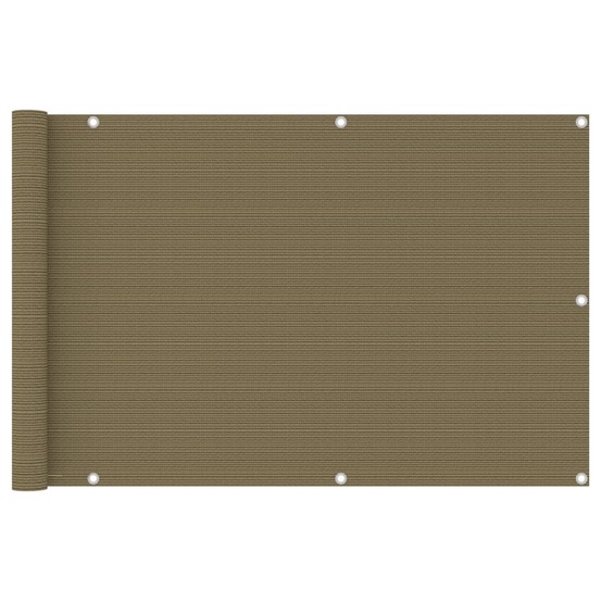 Écran de balcon brise pare vue protection confidentialité 90 x 500 cm pehd taupe