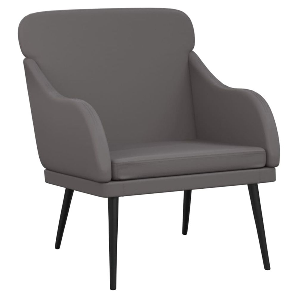 Fauteuil gris 63x76x80 cm similicuir