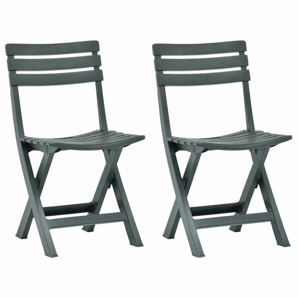 Chaises de jardin pliables 2 pcs plastique vert