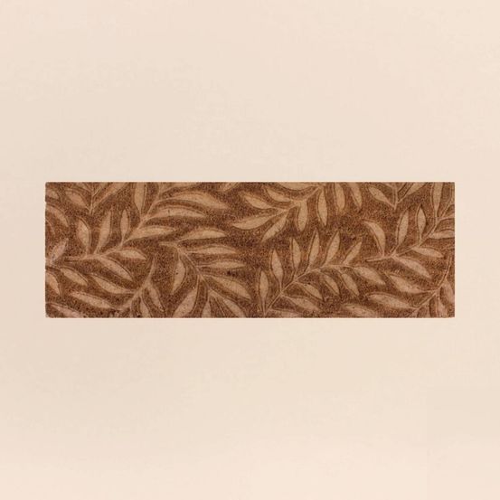 Paillasson de marche coco embossé feuillages 25x75cm