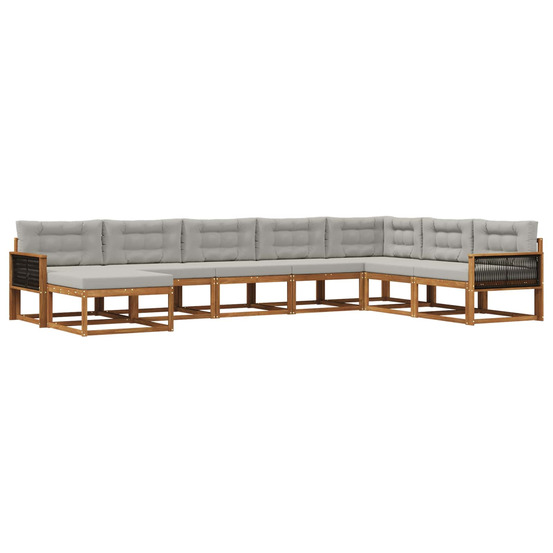 Ensemble de canapés d'extérieur 8 pcs naturel et gris clair