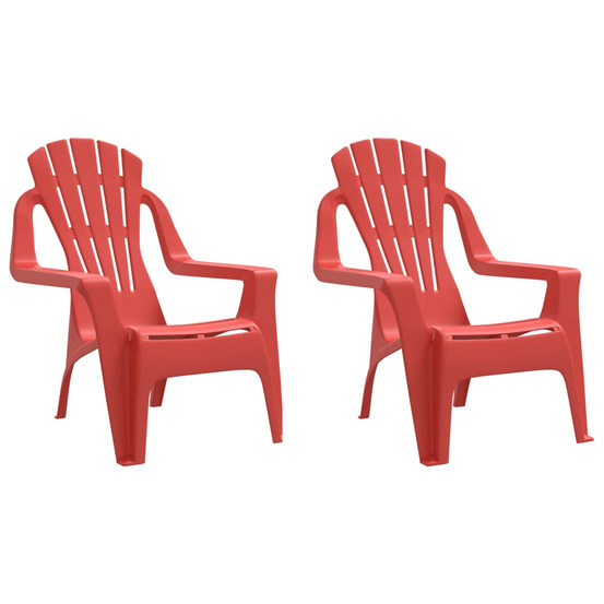 Chaises de jardin pour enfants lot de 2 rouge 37x34x44 cm pp