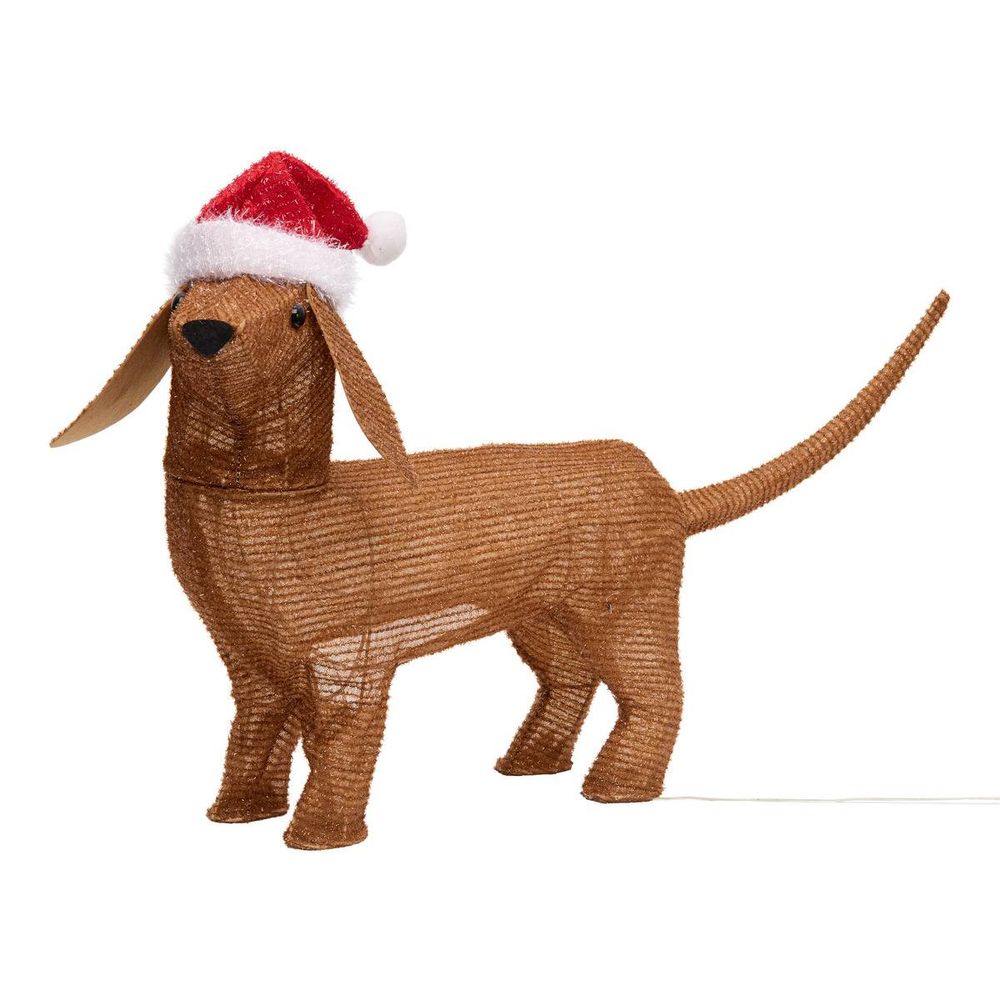 Chien de noël lumineux 40 led l. 70 cm à piles