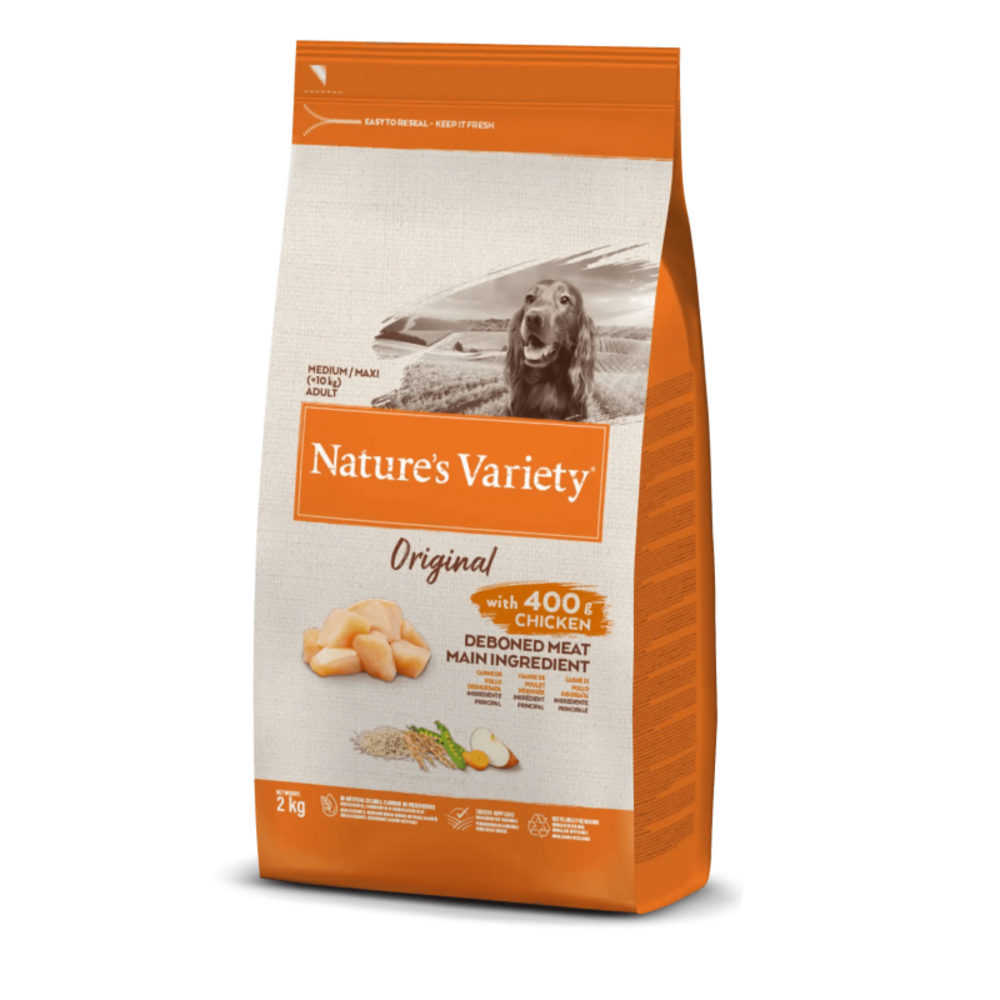 Croquette chien - original medium/max poulet - nature's variety 10 kg