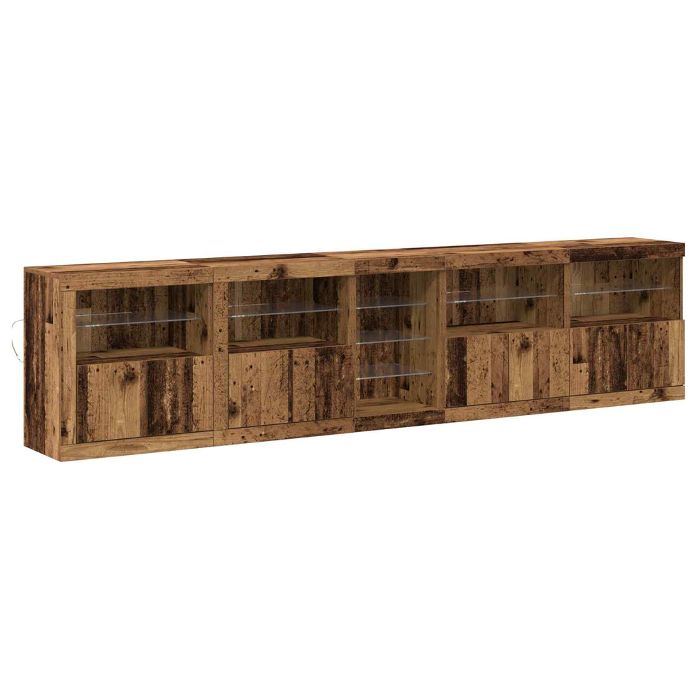 Buffet led bois ancien 283 x 37 x 67 cm bois d'ingénierie