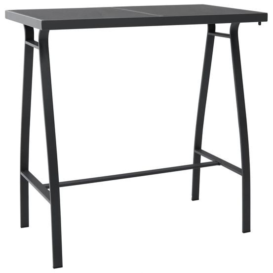 Table de bar de jardin noir 110x60x110 cm verre trempé