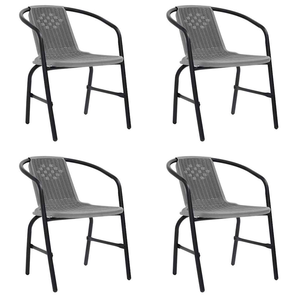 Chaises de jardin lot de 4 rotin de plastique et acier 110 kg