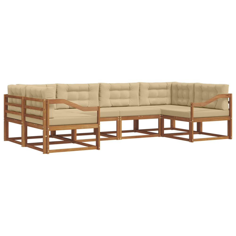 Ensemble de canapés d'extérieur 6 pcs naturel et beige