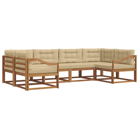 Ensemble de canapés d'extérieur 6 pcs naturel et beige