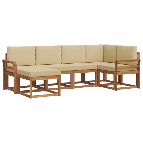 Ensemble de canapés d'extérieur 6 pcs naturel et beige