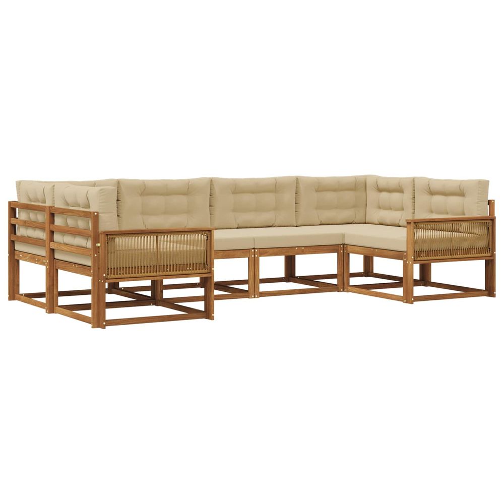 Ensemble de canapés d'extérieur 6 pc naturel et beige