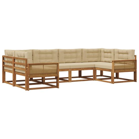 Ensemble de canapés d'extérieur 6 pc naturel et beige