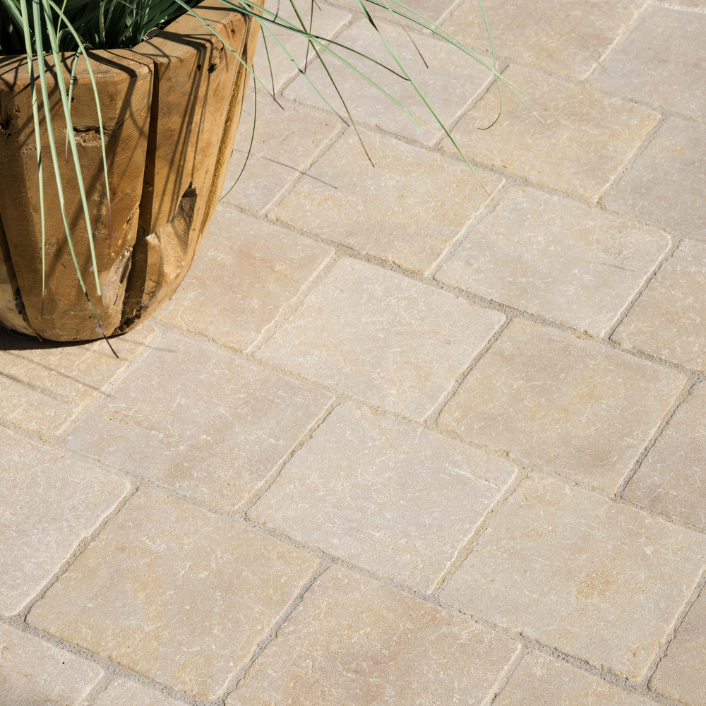 Pavé pierre de l'atlas beige 15x15x1,5 cm (vendu au m² - 45 pavés/m²) - ro'ma nature