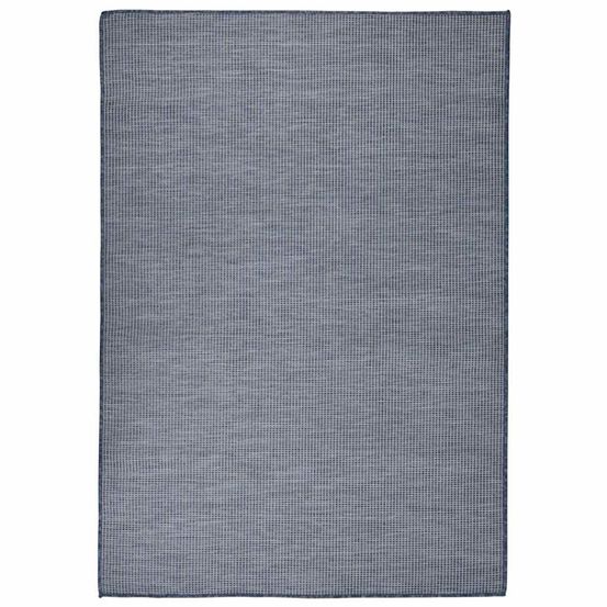 Tapis à tissage plat d'extérieur 140x200 cm bleu