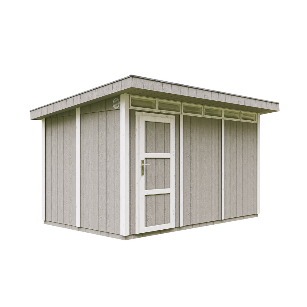 Abri de jardin à base de bois en panneaux lp smartside 9 m²-avec sol l412xl279xh237cm-timbela m904- couleur de peinture tundra grey